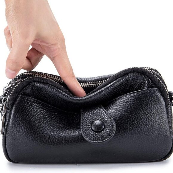 Leather Crossbody Bag Women Small Shoulder Purse Cell Phone Organizer - Picture 2 of 8